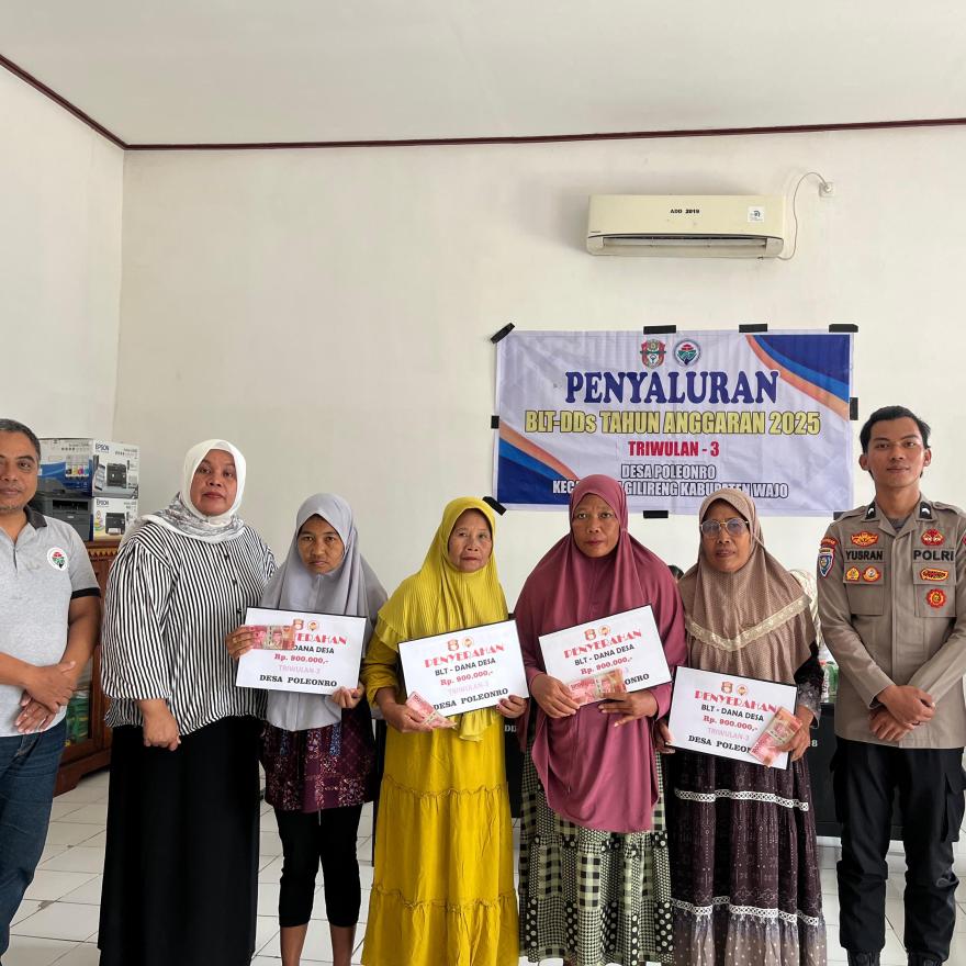 Penyaluran BLT Dana Desa Triwulan III Tahun 2025 Digelar di Desa Poleonro