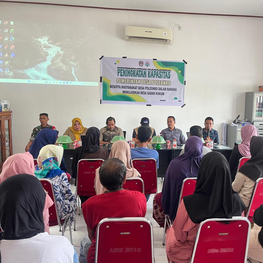 Desa Poleonro Gelar Kegiatan Peningkatan Kapasitas untuk Mewujudkan Desa Sadar Hukum